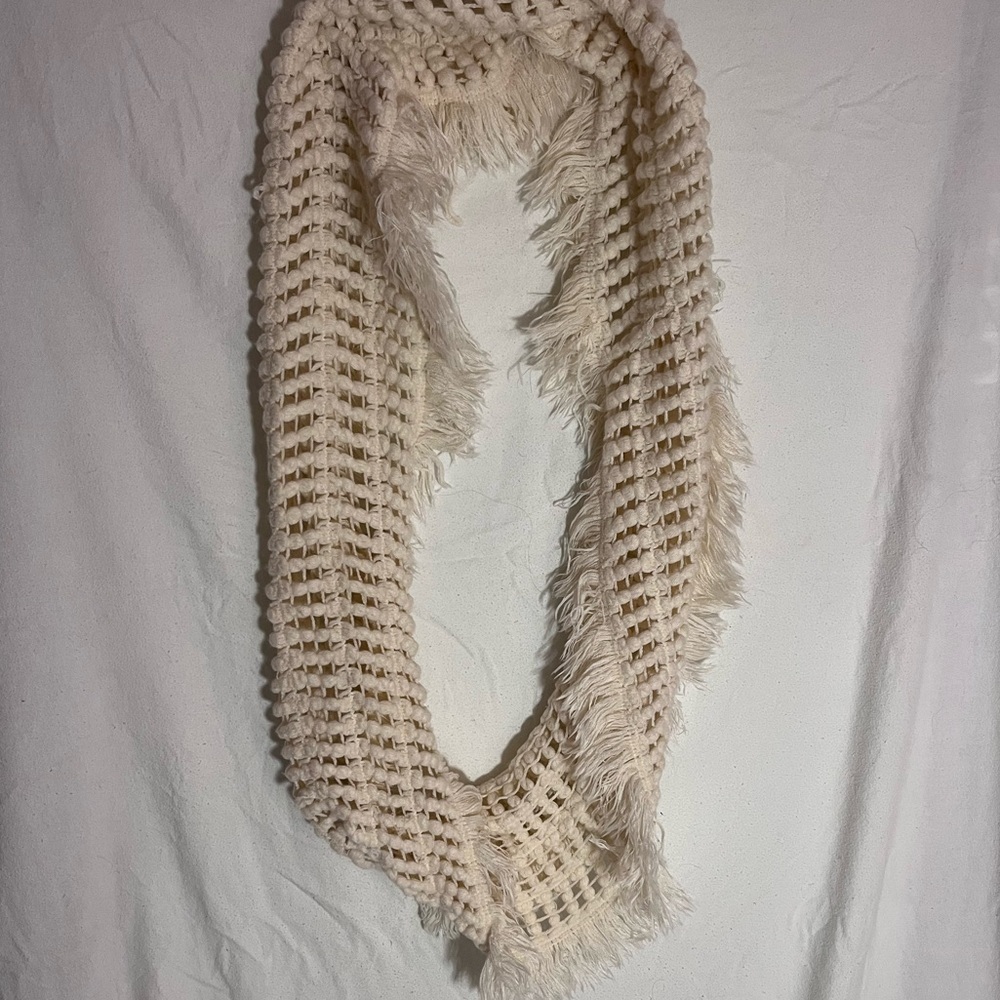 Cream Colored Multi-Textured Scarf